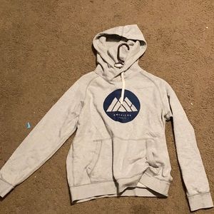American Eagle Blue Logo Gray Hoodie